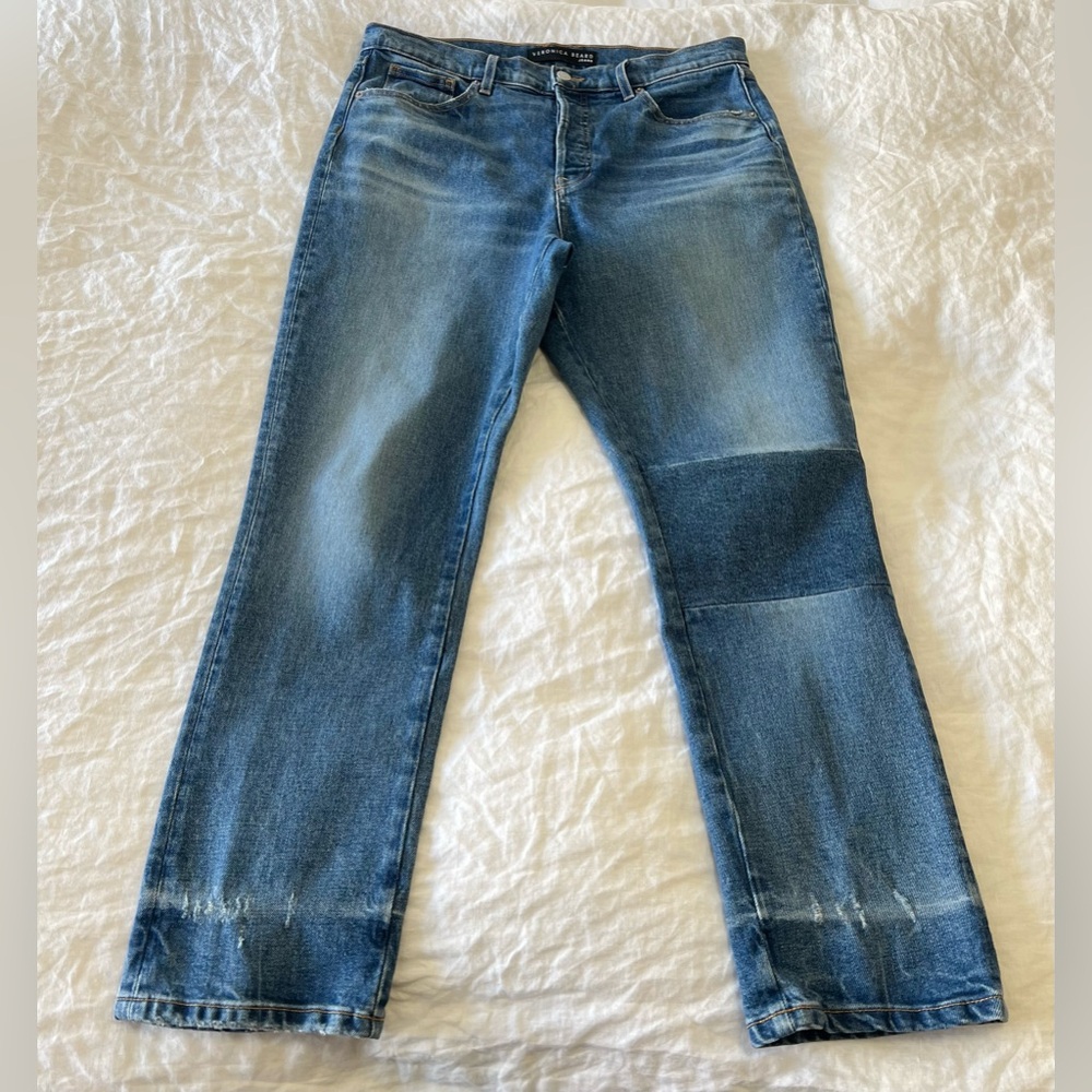 VERONICA BEARD | SZ 31 | High Rise Ryleigh Patch Straight Leg Cropped Jeans